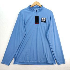 Travis Mathew Coto Performance 1/4 Zip Pullover Men 2XL Blue LS Golf Shirt NWT